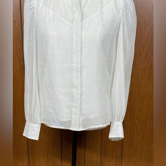 Frame Silk-Blend Long-Sleeve Blouse size S - Picture 8 of 16